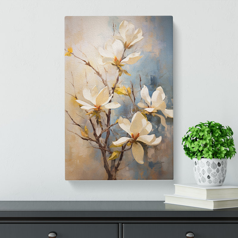 Magnolia Flower Impressionism No.2 - Wrapped Canvas, 50cm H x 35cm W x 3cm D