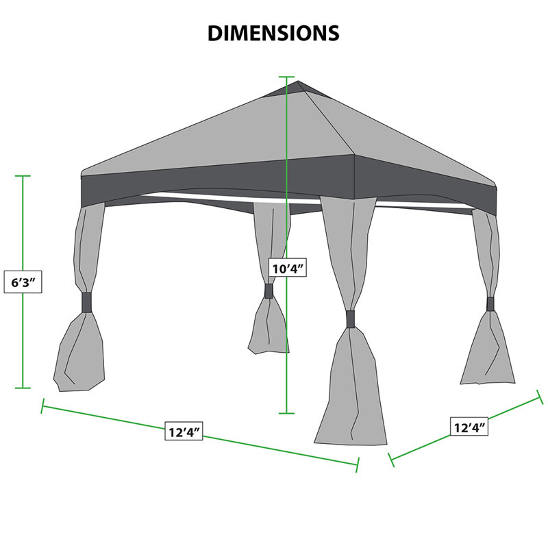 Stone Garden 13ft x 13ft Steel Patio Gazebo with Screened Sides
