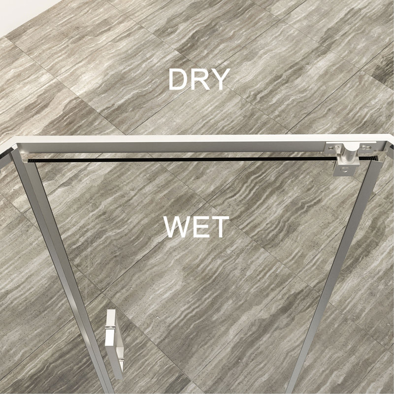Cabine de douche à charnière néo-angle à demi-cadre 34 1/8 po x 72 po, 5/16 po (8 mm)