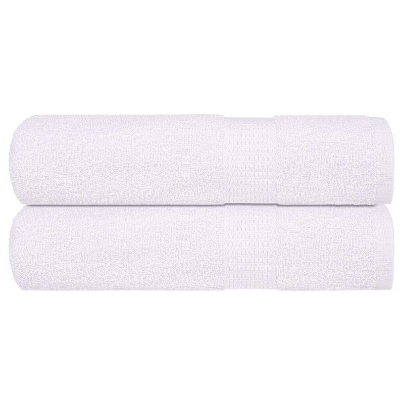 Atenea 100% Cotton Bath Towels, White, Set of 2