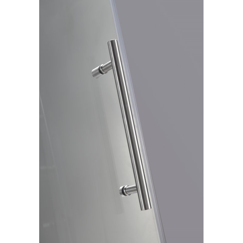 Porte de douche coulissante simple sans cadre H 77,5 "Langham, Acier inoxydable, Gauche