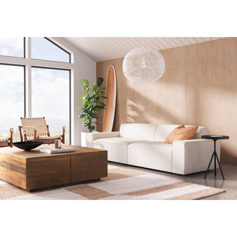 Leia Geometric Hand Hooked Ivory/Brown Area Rug, Rectangle 8' x 10'