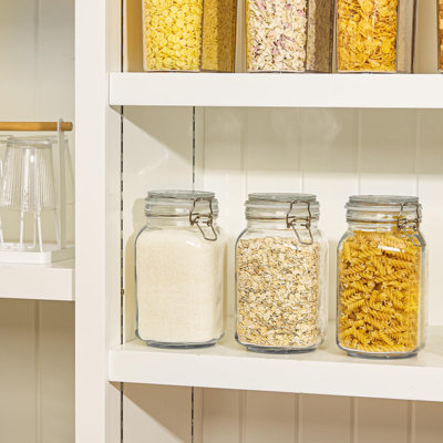 Large Glass Jars With Lid 64 Oz, Large Mason Jars Set Of 3, Glass Canisters With Airtight Lids, Half Gallon Canning Jars With Seal Wire Clip Fastening -  Prep & Savour, 5825BDDA51764250956C6E63E26A9D46