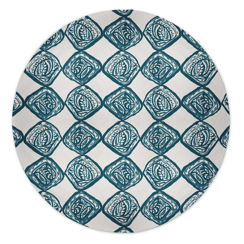 Safari Chenille Geometric Indoor Rug, Round 5'
