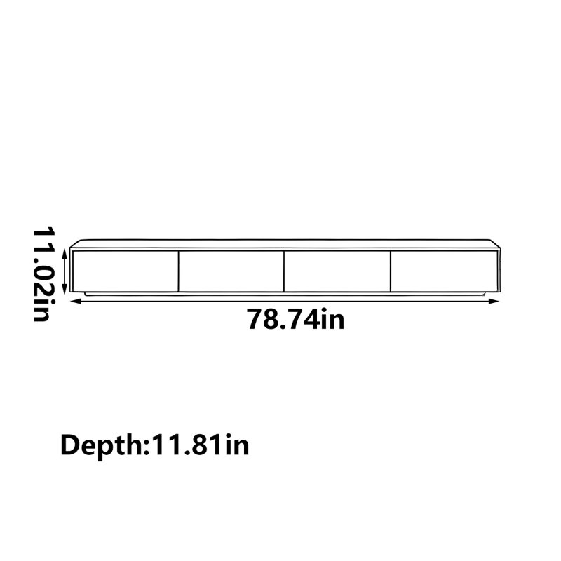 Meuble télé simple blanc, 78.74"