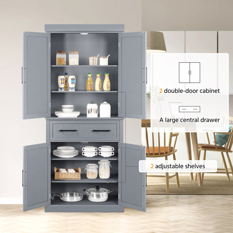 Buntin Kitchen Cabinet, Grey