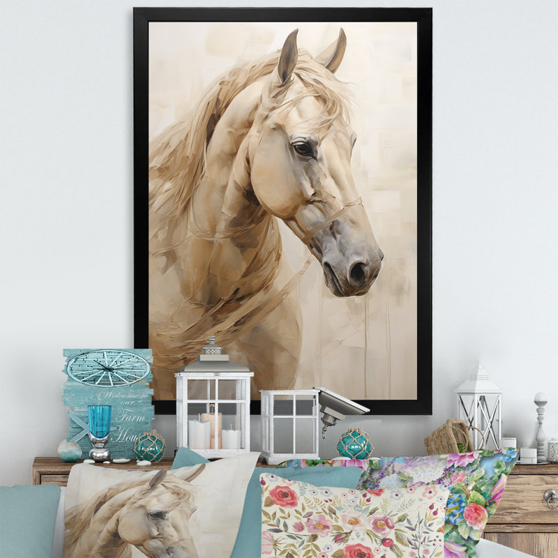 Portrait de cheval sophistiqué IV, Cadre photo noir, H 32 po x l 24 po x P 1 po