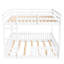 Lit superposé double blanc avec garde-corps, lattes en bois massif pour le soutien du matelas, grande capacité de poids, lit de style chambre à coucher, fabrication en pin, configuration familiale peu encombrante-130428237