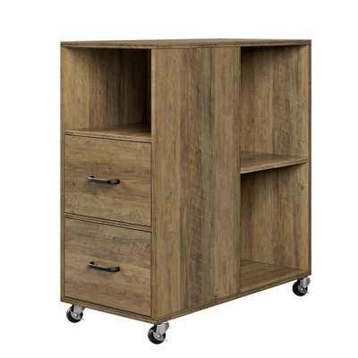 Bolebroke Side Table with Storage and Wheels, Living Room End Table