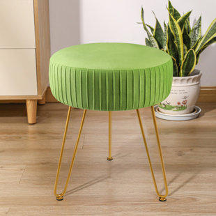 Ensemble de vanité de maquillage moderne recouvert de velours, petite  coiffeuse, miroir et tabouret inclus - Vert