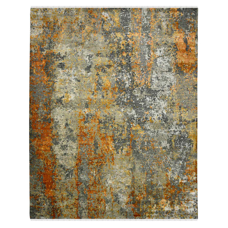 Oliverson Wool Abstract Indoor Rug, Rectangle 9' x 12'