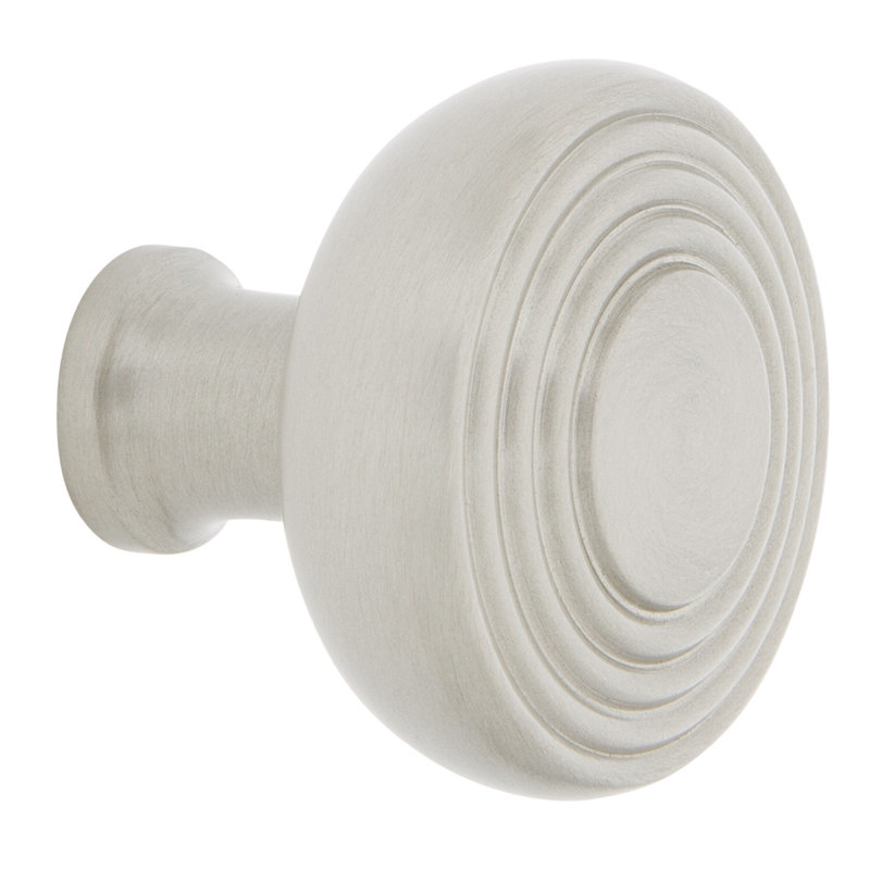 Deco 1.375" Diameter Round Knob, Satin Nickel