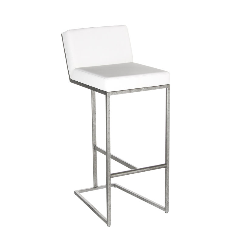 Outrageous Bar Stool, White, Royal Silver