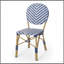 Ensemble de 2 chaises bistro d'extérieur en polyuréthane et aluminium sans accoudoirs, bleu marine