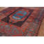 Tapis antique orange et bleu à teinture végétale Kazak