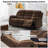   Reclining Sofa Set 3 Seater Couch Recliner, Velvet Wall Hugger Recliner Sofas for Living Room, RV, Home Theater Seating-Brown-1669310013