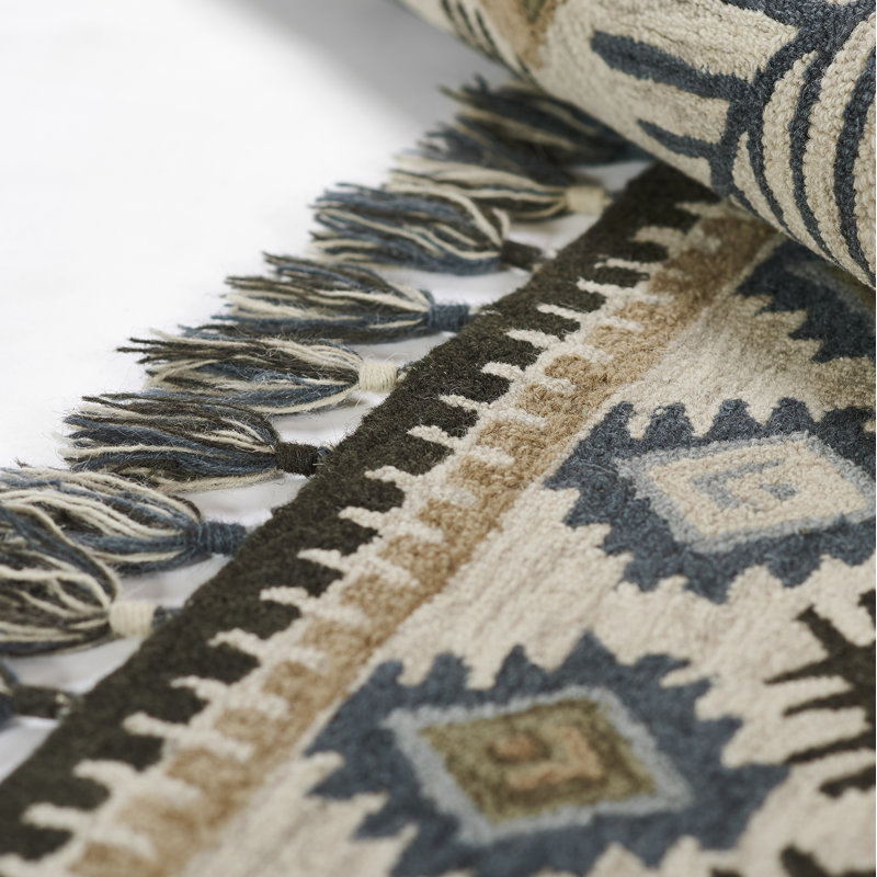 Tahoe Hand Tufted Wool Geometric Area Rug, Rectangle 2' x 3'