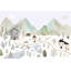 Papier peint aquarelle, paysage, chambre d'enfant scandinave, animaux des bois-287426962-287426958