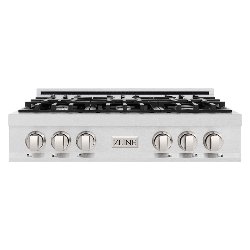 ZLINE 36" Porcelain Gas Stovetop in Fingerprint Resistant with 6 Gas Burners, Stainless Steel