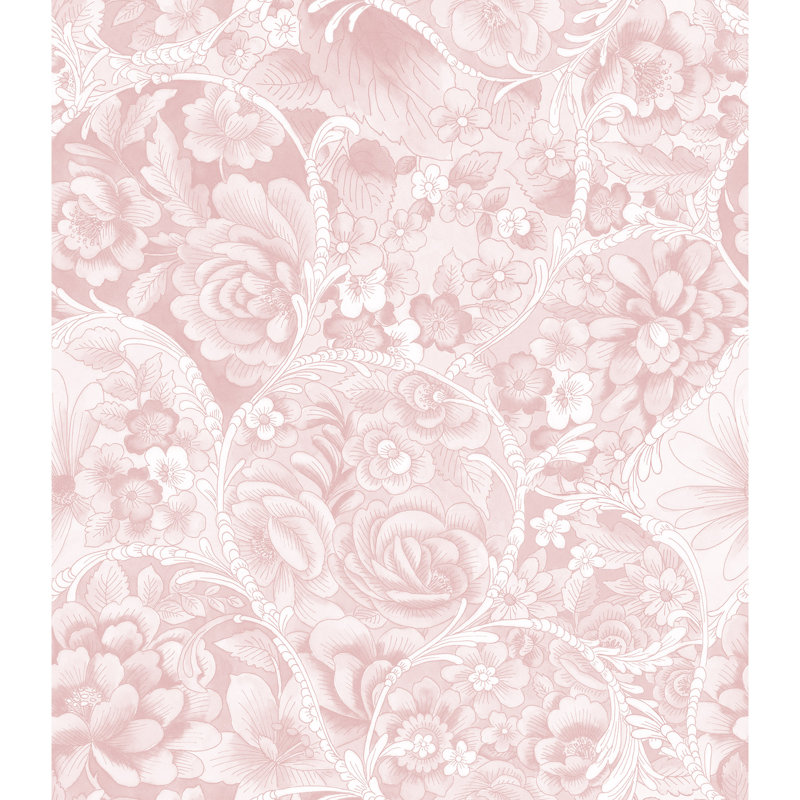 Floral Wallpaper Double Roll, Pink