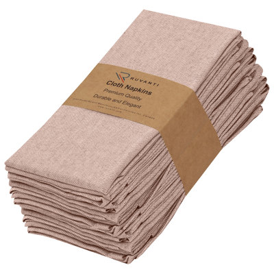 Poly Cotton Square Cloth Napkins Chambray Fabric