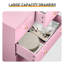 Armoire de rangement texturée en mélamine rose - Poignées dorées mates pour une décoration intérieure luxueuse