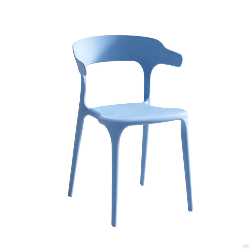 Ensemble de 4 chaises empilables en plastique, Bleu