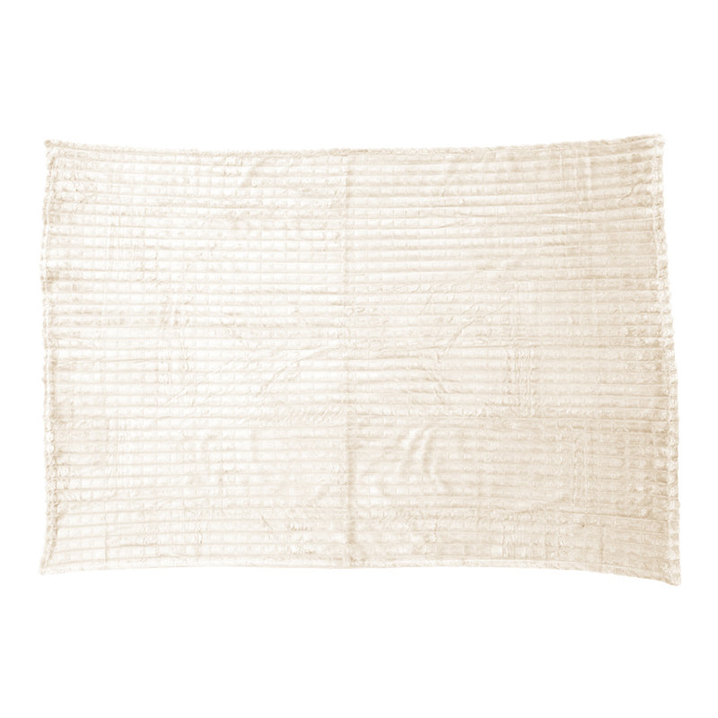 Machine Tufted Throw Blanket, 150cm x 100cm, Beige, Checkered