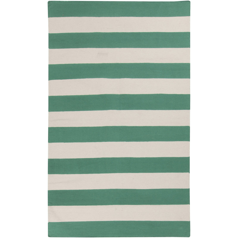 Tapis émeraude vert & zone ivoire Collins, Rectangle 3 pi 6 po x 5 pi 6 po