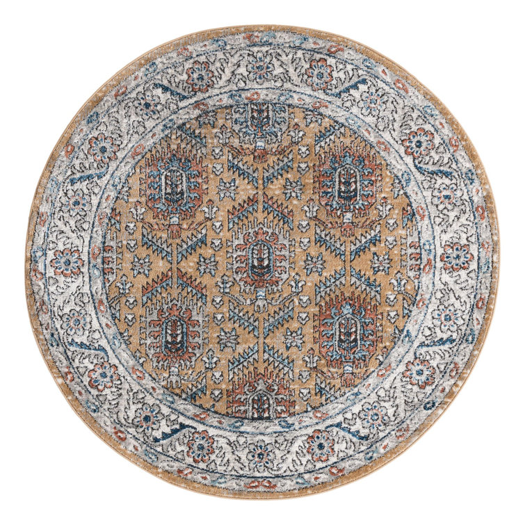Weingartner Performance Mustard Yellow/Ivory/Blue Rug