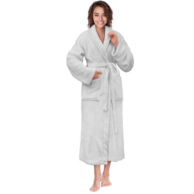 Alling Fleece Polyester Fleece Girl / Woman+ Mid-Calf Bathrobe with Pockets