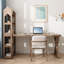 Bureau de direction en L en bois massif brun noisette-1809845839