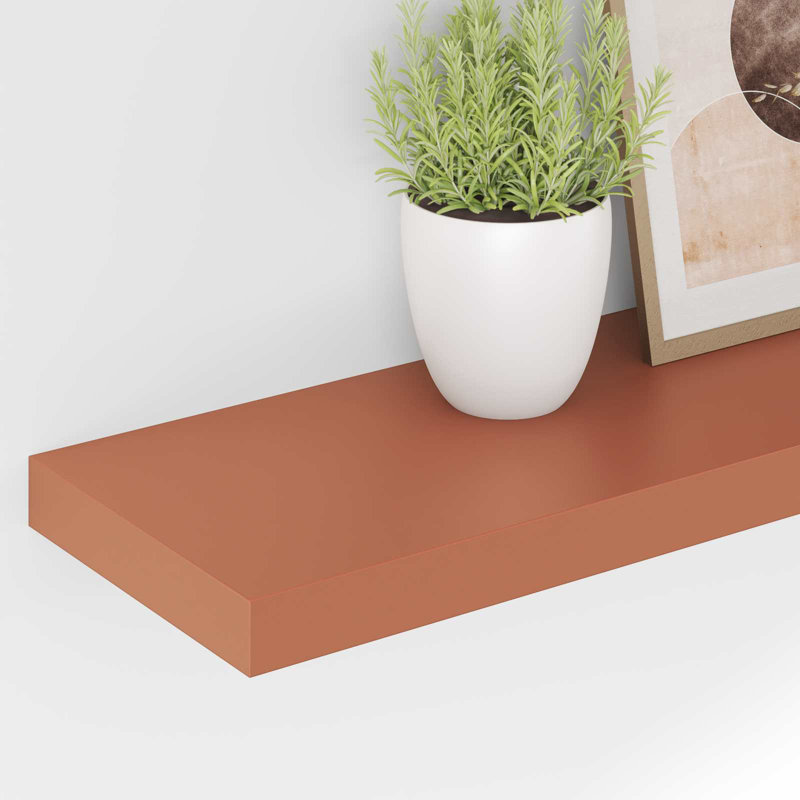 Floating Shelf, 4cm H x 120cm W x 23.5cm D, Red