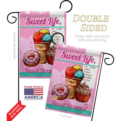 Ensemble de drapeaux en polyester 18,5 po x 13 po Sweet Life