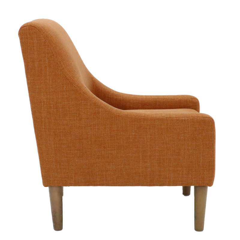 25.5" W Polyester Armchair, Orange Polyester Blend