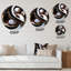 Horloge murale en métal liquide Art Black Spheres II-93383811
