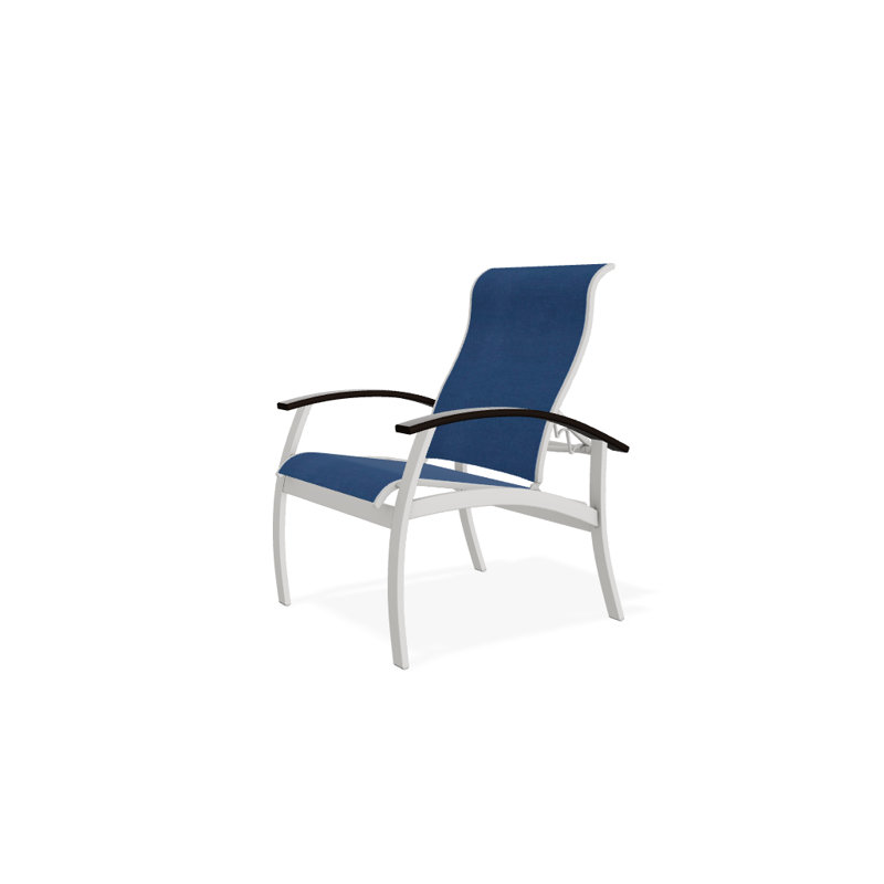 Chaise de patio Askar, Cobalt 35D Sunbrella®, Noir, Neige texturée