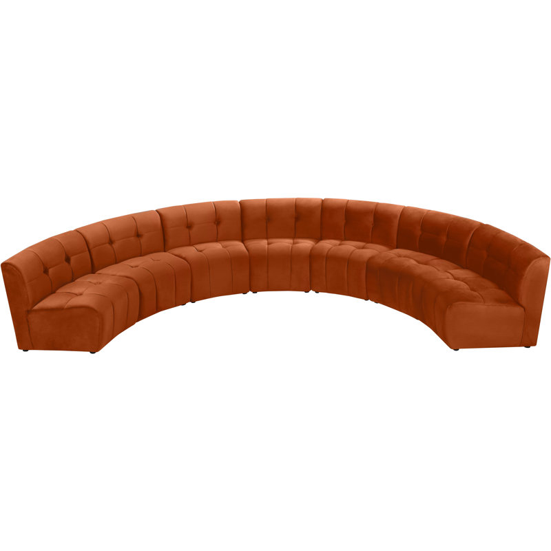 Jedson Velvet Sectional Symmetrical, Cognac Velvet