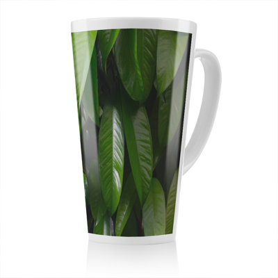 Closeup of beautiful glossy leaves Designer Latte Mug