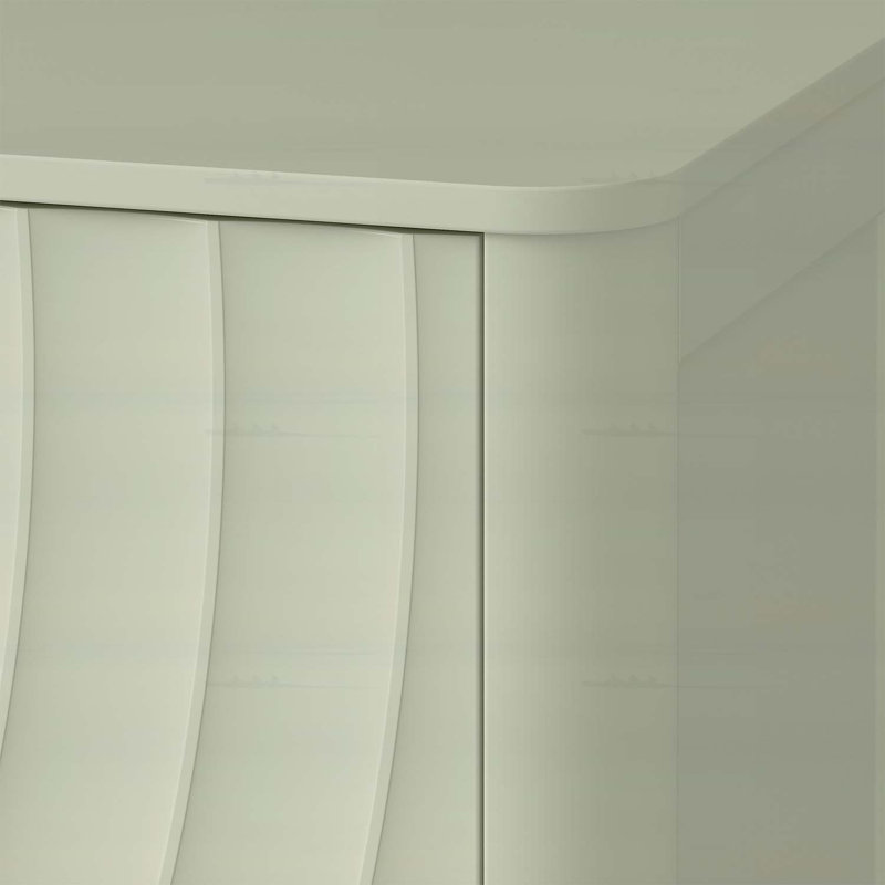 Commode 6 tiroirs pour la chambre à coucher avec conception sans poignée, texture ondulée et fabrication en bois durable, idéale pour les solutions de rangement modernes et élégantes