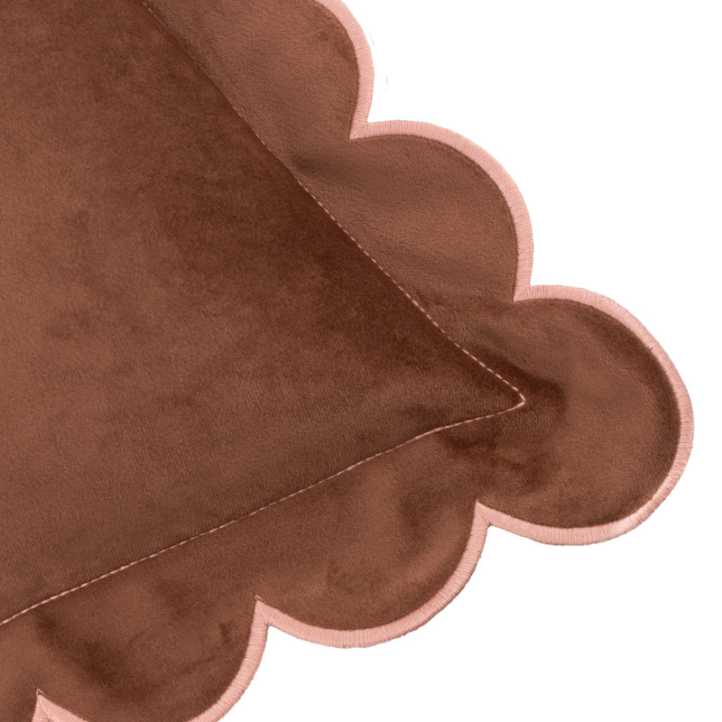 Lil Scallop Square Cushion, Brown/Beige, Pillow Cover Only - No Insert