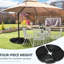 Poids de base de parasol d'extérieur - 4, jusqu'à 150 lb, noir, option de remplissage eau / sable, style similaire, lb toutes saisons Chargement, 4, remplissable, texture, utilisation
