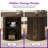 86.6'' Modern Oval Dining Table with Double Storage Shelves&Sliding Doors  for 6-8 People,Walnut-970804270