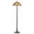 62"H Juliet Multicolored Stained Glass Bowl Fall Leaf Motif Shade Candlestick Floor Lamp