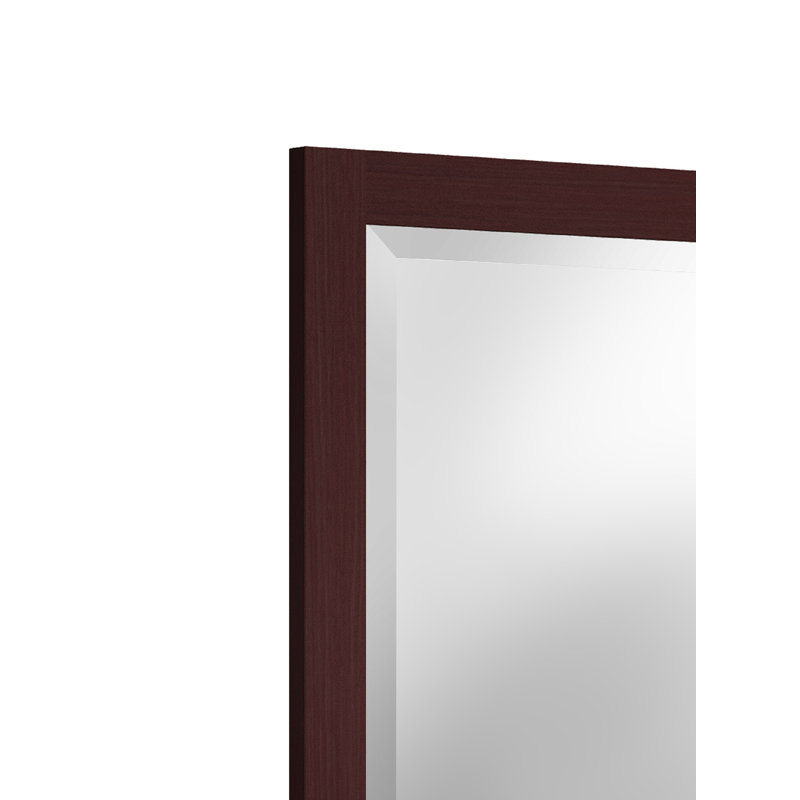 Afanasie Logan Vanity Mirror, Beveled Glass, Rectangular, Wall-Mounted, Wooden Frame, 24x30 Inches, Includes Hanging Hardware, Ideal for Bathroom and Vanity Spaces
