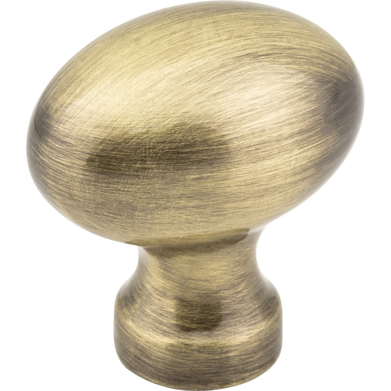 Bordeaux Oval Knob, Brushed Antique Brass