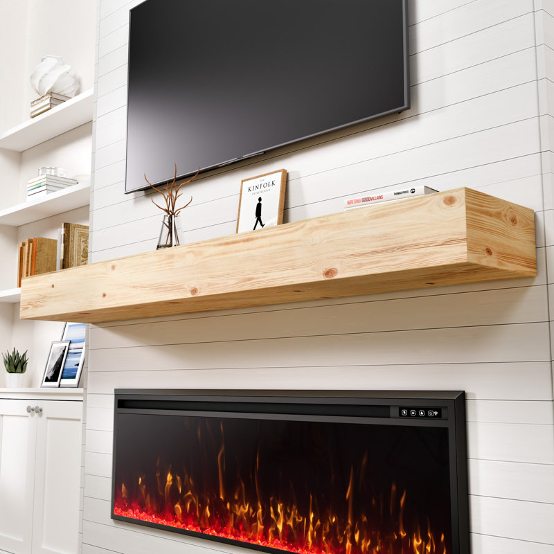 Fireplace Mantel, 72", Natural Wood