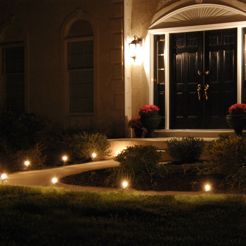 Electric Pathway Lights with 8 LED Bulbs, White