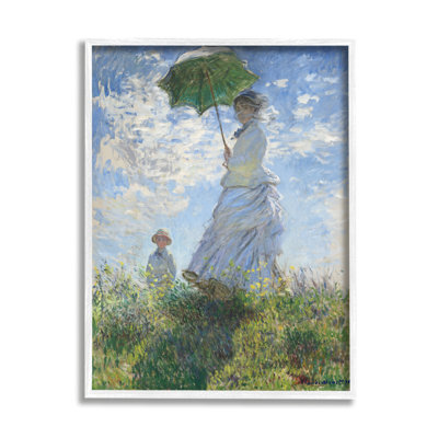 «Woman with a Parasol Classic Claude Monet», peinture sur toile à cadre flottant