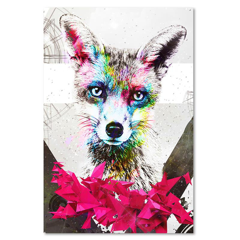 Leinwandbild Abstract Fox Portrait